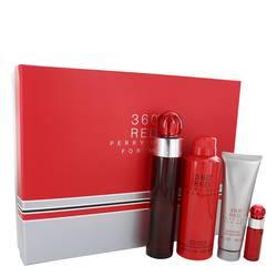 Perry Ellis 360 Red Gift Set By Perry Ellis - Gift Set - 3.4 oz Eau De Toilette Spray + .25 oz Mini EDT Spray + 6.8 oz Body Spray + 3 oz Shower Gel